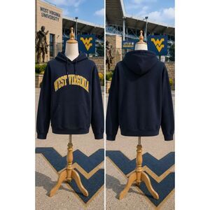 Vintage West Virginia Mountaineers Hoodie Steve & Barry’s Navy XS